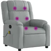vidaXL Massagestoel met lichtgrijze stof
