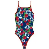 Turbo Roses&skulls Swimsuit Blauw 2XL Vrouw