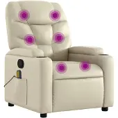 vidaXL Massagestoel van kunstleer in crèmekleur