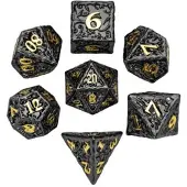 HOT Games dobbelstenen metaal zwart goud - DND set in luxe doos.