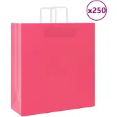 vidaXL Papieren zakken 250 st met hengsels 45x17x48 cm roze