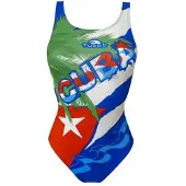 Turbo Cuba Palmera Swimsuit Groen,Blauw 5XL Vrouw