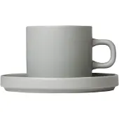 Blomus PILAR koffiekoppen - 2 stuks - 200ml met schotel - Mirage Grey