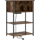 vidaXL Nachtkastje Rook Eiken 55 x 31 x 76 cm Bewerkt hout