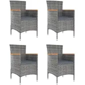 vidaXL 5-delige Loungeset met kussens poly rattan bruin