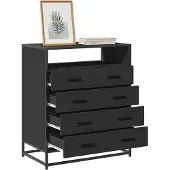 vidaXL Ladekast 70x41x83,5 cm bewerkt hout zwart