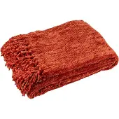 J-Line Blanket chenille polyester rust brown