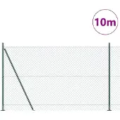 vidaXL gaashek met betonnen voetstuk 10 x 1,4 m PVC-Coated Staal Groen
