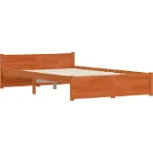 vidaXL Bedframe Wasbruin 195,5 x 140,5 x 51 cm Massief grenenhout