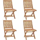 vidaXL Tuinstoelen 4 st inklapbaar massief teakhout