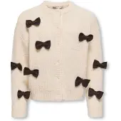 ONLY GIRLS Gebreid vest 'KMGRosalin' lichtbeige / bruin gemêleerd