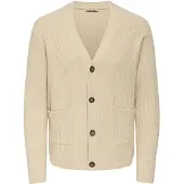 Only & Sons Gebreid vest 'ONSFrame' crème