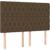 vidaXL Hoofdbord donkerbruin 160x7x118/128 cm stof
