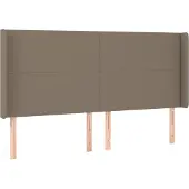 vidaXL Hoofdbord met randen 163x16x118/128 cm stof taupe
