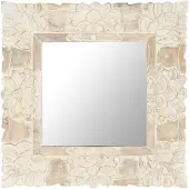 vidaXL Spiegel 50x50 cm massief mangohout wit