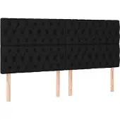 vidaXL Hoofdbord zwart 200x7x118/128 cm Stof