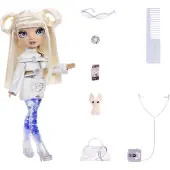 Mga Sparkle and Shine-pop Whitney met magische luchtbellen in haar benen, wit haar, modepop van 28 cm