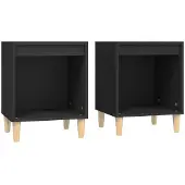 vidaXL Nachtkastjes 2 st 40x35x50 cm zwart