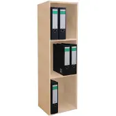 Hioshop Offas3 kantoor wandkast 3 planken beuken decor.