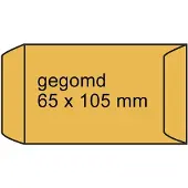 Diversen Zakenvelop bruin 65 x 105 mm gegomd (1000 stuks)