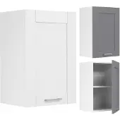 Hioshop Colura keuken bovenkastje 40 cm 1 deur antracietgrijs, wit.