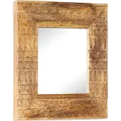 vidaXL Spiegel handgesneden 50x50x2,5 cm massief mangohout