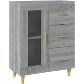 vidaXL Dressoir 69,5x34x90 cm bewerkt hout grijs sonoma eikenkleurig