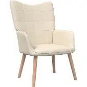 vidaXL Relaxstoel stof crèmekleurig