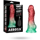 Vuxen - Dual Density Siliconen - Opblaasbare Dildo - Rood/Groen 21 cm