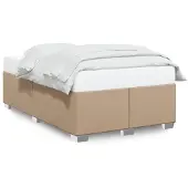 vidaXL Bedframe zonder matras 120x190 cm kunstleer cappuccinokleurig