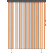 vidaXL Rolgordijn Geel en Blauw 220 x 250 cm Stof en Aluminium