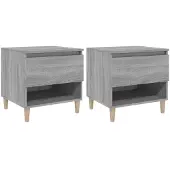 vidaXL Nachtkastjes 2 st 50x46x50 cm bewerkt hout grijs sonoma eiken