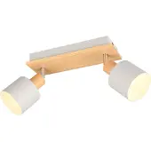 TRIO Dubbele plafondlamp Shanti met houtlook