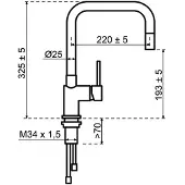 Lanesto Quadrato Eenhendelkeukenmengkraan met uittrekbare perlator Copper / Koper