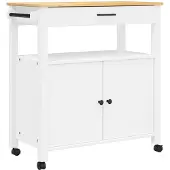 vidaXL Keukentrolley MONZA 84x40x88,5 cm massief grenenhout