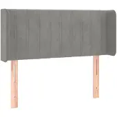 vidaXL Hoofdbord met randen 83x16x78/88 cm fluweel lichtgrijs