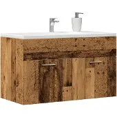 vidaXL Wastafelonderkast, vintage look, 90x38,5x46 cm, houtvezel