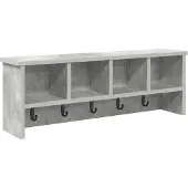vidaXL Wandgemonteerde kapstok Muurmontage Beton Grijs 75 x 16 x 26 cm