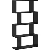 vidaXL Boekenkast 4-laags 70 x 24 x 129 cm Bewerkt hout Zwart Eiken