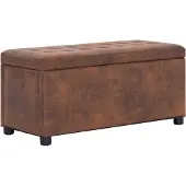 vidaXL Opberghocker van faux suede - Bruin, 87,5 cm
