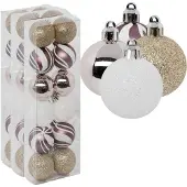 Atmosphera kerstballen 36x - champagne/roze/wit/goud -4 cm -kunststof