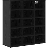 vidaXL Schoenenkast 77,5 x 30 x 83,5 cm Bewerkt hout Zwart Eiken