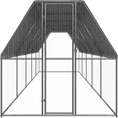 vidaXL Buitenhok voor kippen 2x10x2 m gegalvaniseerd staal