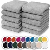 NatureMark Badstof washandje zeep molton 30 x 30 cm, zilvergrijs