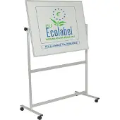 Franken Verrijdbaar whiteboard U-Act! line, liggend formaat, aan 2 zijden te gebruiken, wit geëmailleerd staal & aluminium, magnetisch, opbergstrip, B 1400 x H 1880 mm