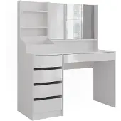 Vicco Sherry Kaptafel – 119.8 cm 3 delen Wit/wit hoogglans