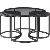 En.casa Salontafel set van 3 Kokkola rookglas marmer zwart en zwart []