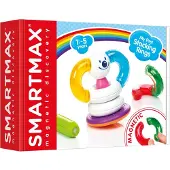 Smart Max My First Stacking Rings - Magnetische Stapelringen - Bouwset met Dubbelzijdige Wiebelbasis - Educatief Speelgoed voor Peuters - Vanaf 1 Jaar