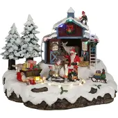 Luville Kerstman met rendier | Inclusief adapter | 23,5 x 21 x 20 cm