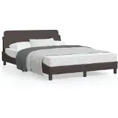 vidaXL Bedframe "Dover", donkerbruin, 140x200 cm, met stoffen bekleding